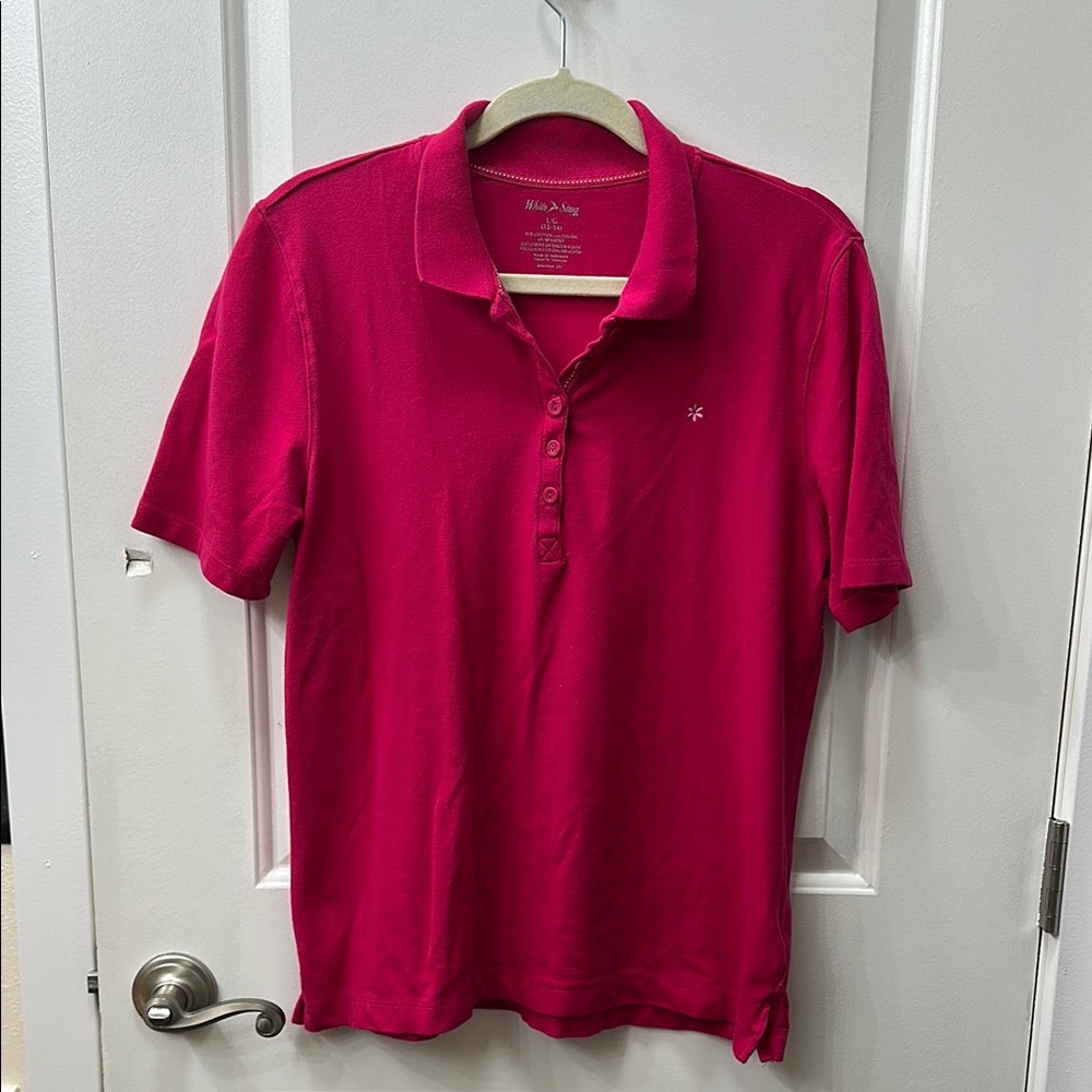 White Stag Pink Polo Shirt Classic Style